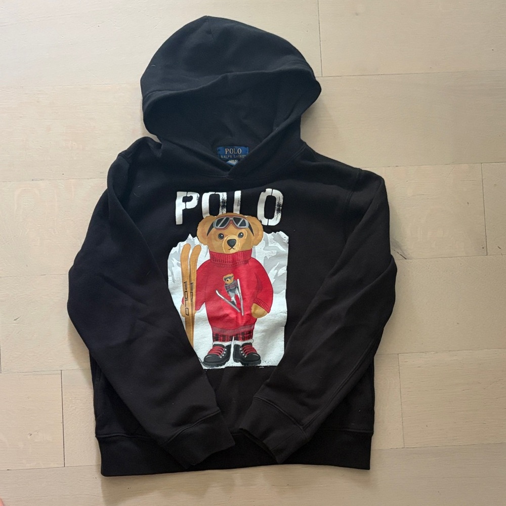 Polo by Ralph Lauren Black Bear Graphic Hoodie with Red Sweater